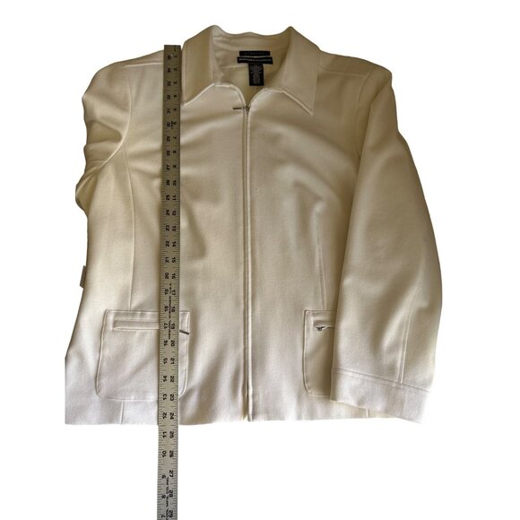 Norton McNaughton Womens Off White Wool Blend Zip-Up Jacket Size 14 Stretch - Picture 6 of 9
